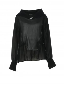 Bluza metalica cu volane si maneci lungi