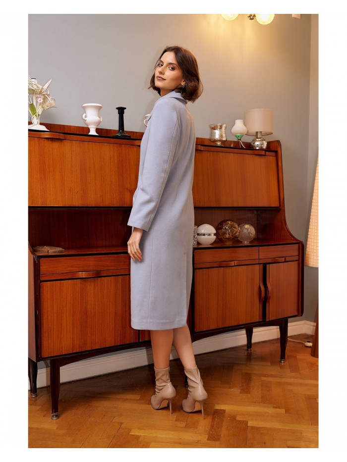 Palton bleu gri din lana