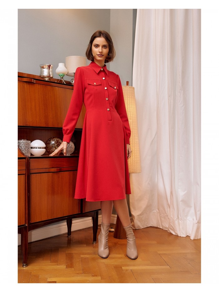 Rochie camasa rosie 