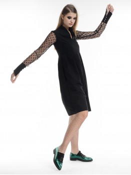 Rochie midi cu maneci de tul