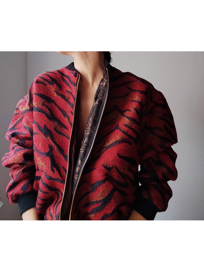 Jacheta dama tip bomber " Red Zebra"