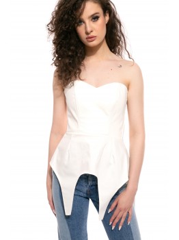 Bluza alba tip corset