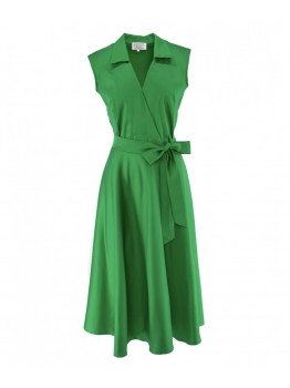 Rochie midi verde cu cordon