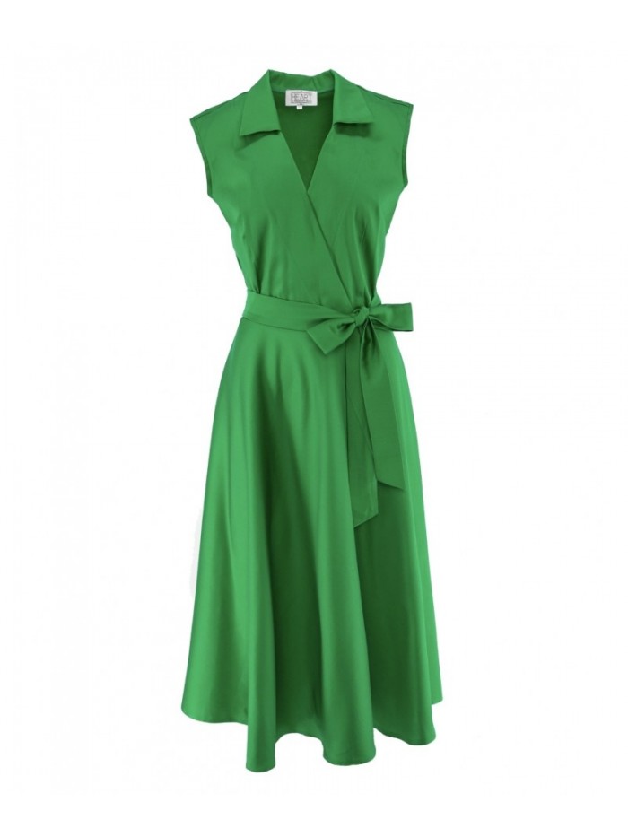 Rochie midi verde cu cordon