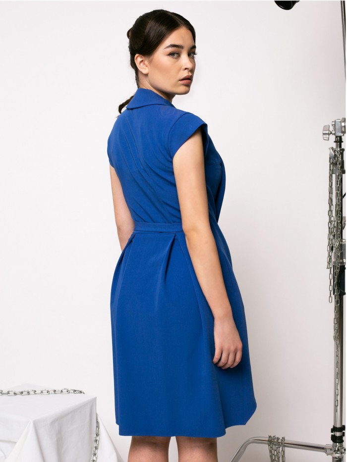 Rochie albastra asimetrica