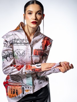 Camasa cu print Memories of Romania