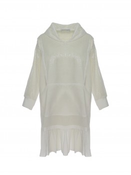Rochie alba din amestec de matase