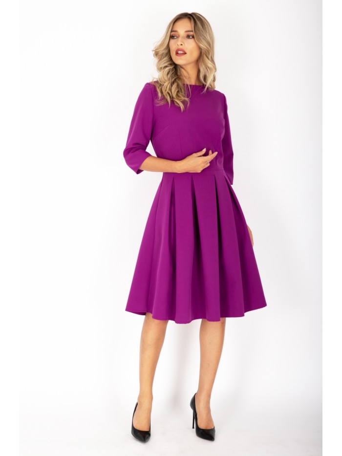 Rochie fucsia cu pliuri