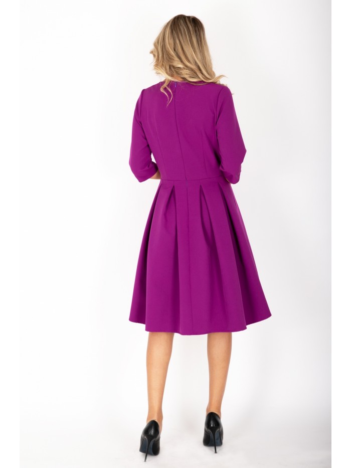 Rochie fucsia cu pliuri