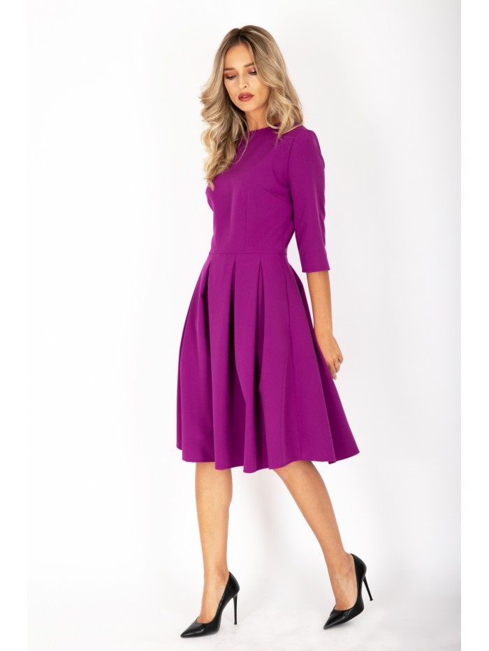 Rochie fucsia cu pliuri