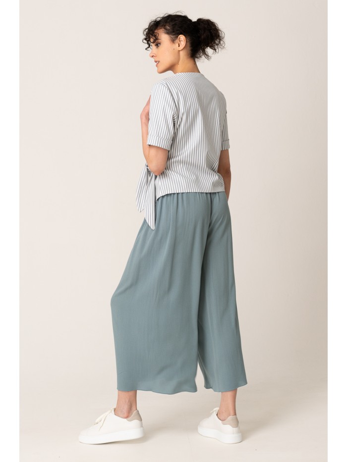 Bluza petrecuta in dungi gri cu alb