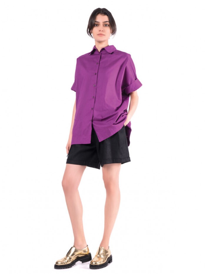 Camasa Fald Black- Magenta